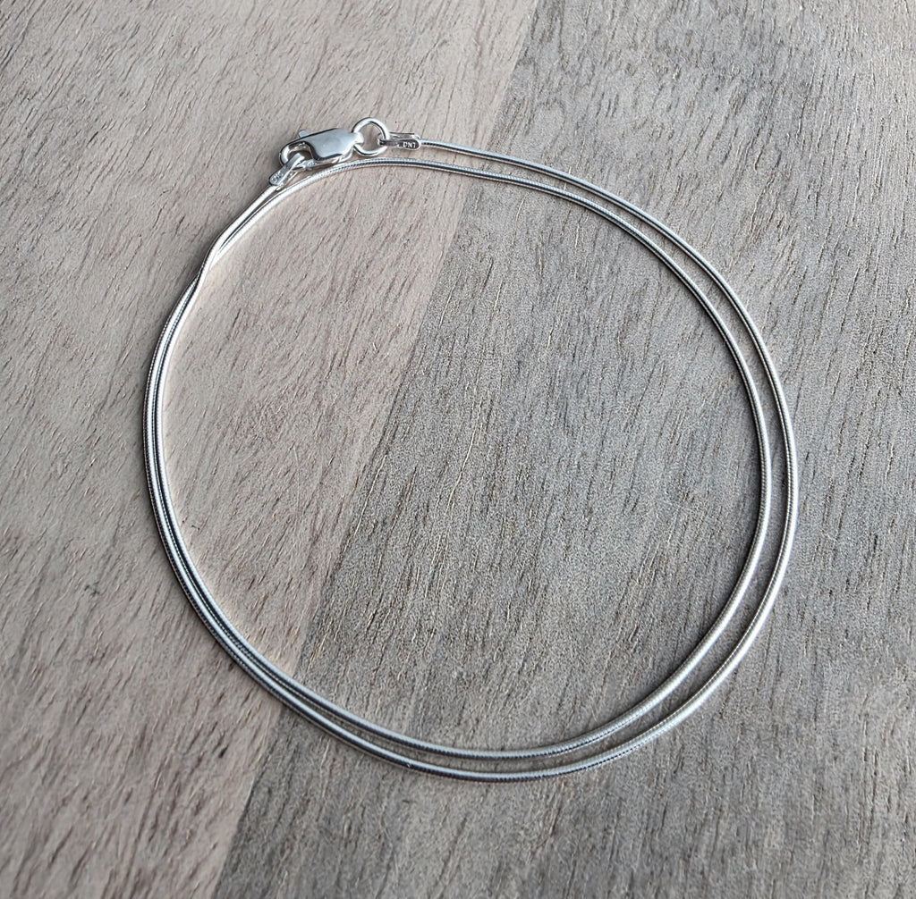 925 Sterling Silver 16 Inch Snake Chain for Charms, Pendants Gift Boxed, E. Ria Designs, Lobster Claw