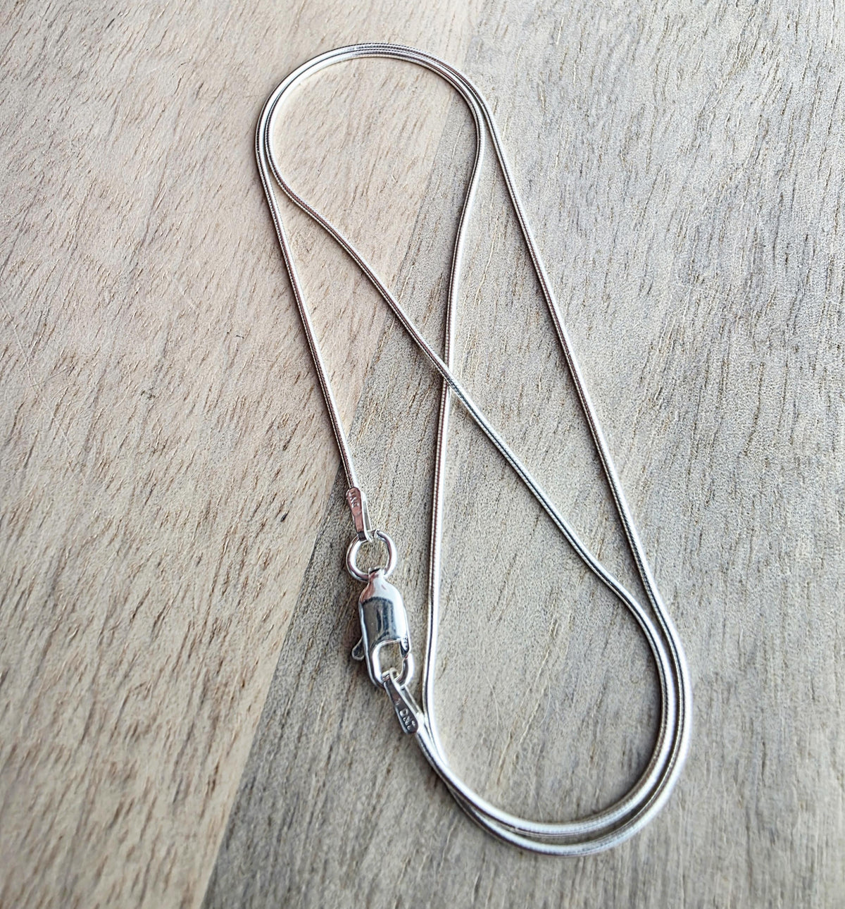 925 Sterling Silver 16 Inch Snake Chain for Charms, Pendants Gift Boxed, E. Ria Designs, Lobster Claw