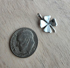 Silver Four Leaf Clover Charm, .925 Sterling Pendant, St. Patrick's Day Gift, Irish Jewelry, Lucky Charm