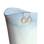 14K Gold Filled, Brushed Little Gold Hoop Earrings, Hand Crafted Artisan Earrings, French Ear Wires, Made in USA by E. Ria Designs, Gift Box