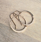 Hammered 14K Rose Gold Filled Hoop Earrings, Artisan French Wires