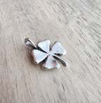 Silver Four Leaf Clover Charm, .925 Sterling Pendant, St. Patrick's Day Gift, Irish Jewelry, Lucky Charm