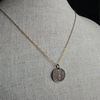 Antique 1921 Italian Coin Necklace, 5 Centesimi Wheat Sheaf, Red Brass Cable Chain, Birthday Gift Boxed, Made in USA, E. Ria Designs