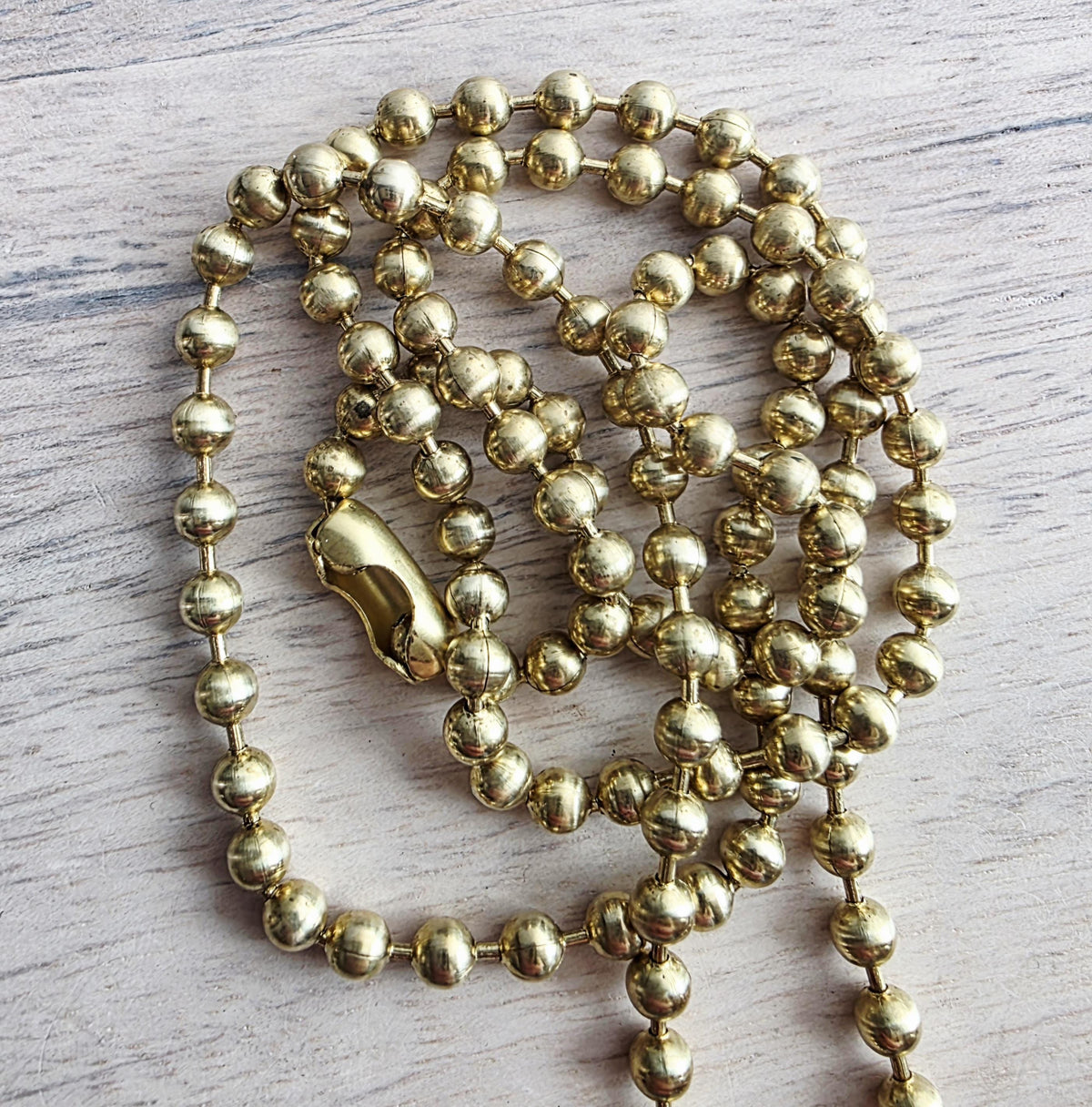 1981 200 Lire Italian Coin Necklace, Chunky Brass Ball Chain, World Food Day Coin, Made in USA