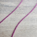 Raspberry Glass Beaded Long Necklace, .925 Sterling Silver Lobster Claw Clasp, Handmade in USA by E. Ria Designs, Gift Boxed