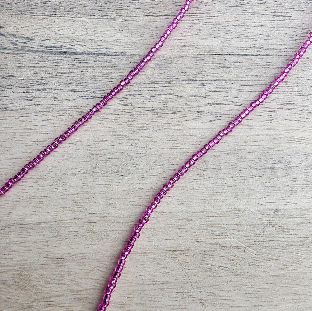 Raspberry Glass Beaded Long Necklace, .925 Sterling Silver Lobster Claw Clasp, Handmade in USA by E. Ria Designs, Gift Boxed