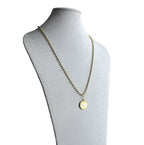 1981 200 Lire Italian Coin Necklace, Chunky Brass Ball Chain, World Food Day Coin, Made in USA