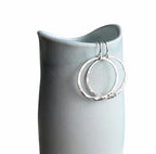 Hammered Sterling Silver Artisan Earrings, 1" Diameter, Made in USA by E. Ria Designs