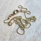 Handmade Solid Brass Diamond Cut 1 mm Ball Chain Necklace, Lobster Claw Clasp, E. Ria Designs