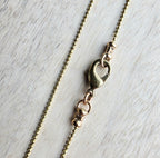 Handmade Solid Brass Diamond Cut 1 mm Ball Chain Necklace, Lobster Claw Clasp, E. Ria Designs