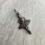 Antiqued Brass 3D Ballerina Dancer Charm, Pendant, Made in USA, Add to Chain for Bracelet, Necklace