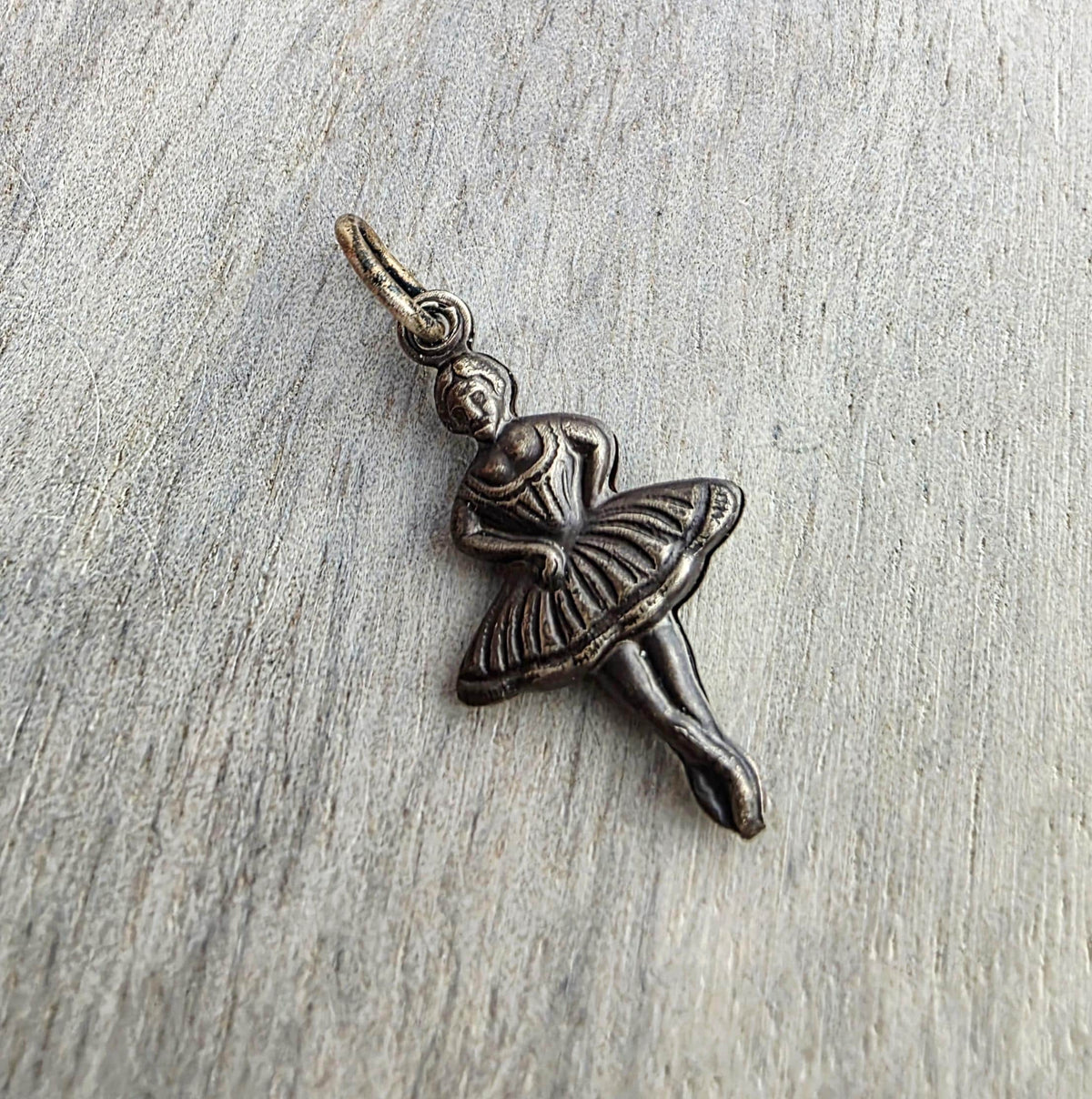 Antiqued Brass 3D Ballerina Dancer Charm, Pendant, Made in USA, Add to Chain for Bracelet, Necklace