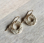 Hammered Gold Earrings Handmade with 14K Gold Filled Ear Wires Made in USA Gift Boxed E. Ria Designs