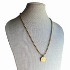 Old Vintage French 20 Centimes Coin Necklace, Brass Ball Chain, Birthday Gift Boxed, Marianne Profile, Handcrafted in USA by E. Ria Designs