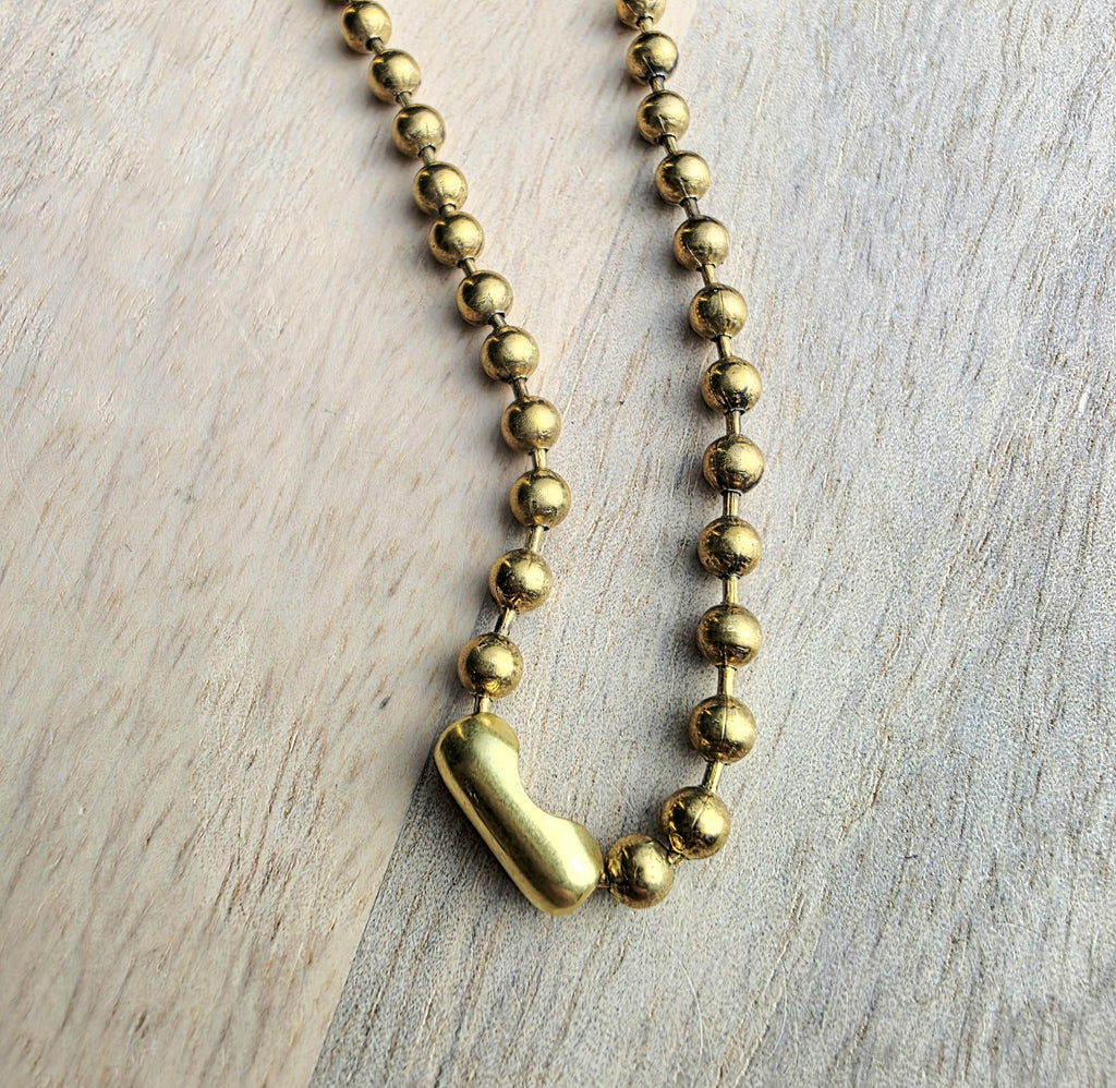 Old Vintage French 20 Centimes Coin Necklace, Brass Ball Chain, Birthday Gift Boxed, Marianne Profile, Handcrafted in USA by E. Ria Designs