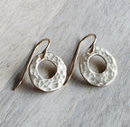 Hammered Gold Earrings Handmade with 14K Gold Filled Ear Wires Made in USA Gift Boxed E. Ria Designs