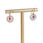 Hammered Gold Earrings Handmade with Genuine Garnet Beads, 14K Gold Filled Ear Wires Made in USA Gift Boxed E. Ria Designs