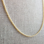 Long Neutral Hand Beaded Ivory Pearl Seed Bead Necklace, Layering Necklace, Made in USA, E. Ria Designs