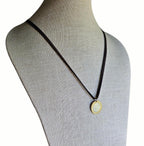 2015 Argentina Coin Necklace, Bi-Metal Sun 2 Pesos, Brown Leather Cord Chain, 24 In., Bronze Clasp, Made in USA by E. Ria Designs, Gift Box