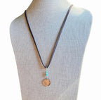 Vintage 1929 Buffalo Nickel Leather Necklace, Native American Coin, Amazonite Nugget Gemstone Beads, Coin Jewelry ,Handmade E. Ria Designs