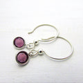Birthstone Earrings, Choose Month, Genuine Bezel Set Crystal, Sterling Silver Earwire, Birthday Gift, Birthstone Jewelry, E. Ria Designs