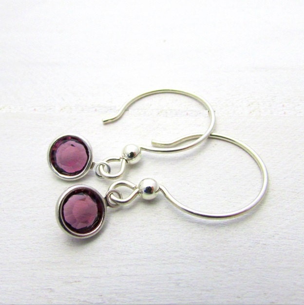 Birthstone Earring Necklace Set, Choose Earrings, Necklace Or Set, .925 Sterling Silver, Swarovski Crystal Bezel