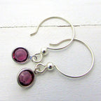 Birthstone Earrings, Choose Month, Genuine Bezel Set Crystal, Sterling Silver Earwire, Birthday Gift, Birthstone Jewelry, E. Ria Designs