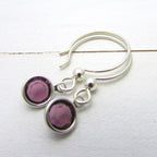 Birthstone Earrings, Choose Month, Genuine Bezel Set Crystal, Sterling Silver Earwire, Birthday Gift, Birthstone Jewelry, E. Ria Designs