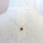 Silver Birthstone Charm Necklace, Birth Month Jewelry, Birthday Gift Necklace