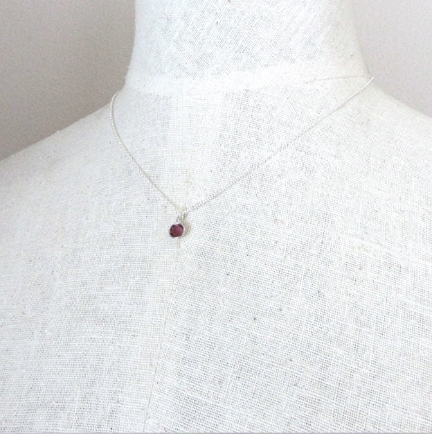 Silver Birthstone Charm Necklace, Birth Month Jewelry, Birthday Gift Necklace