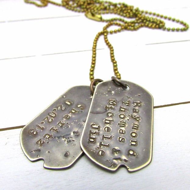 Gift for Him | Custom Dog Tags | Personalized Dogtag Necklace | Rustic Guy Gift | Father's Day Gift | Military Necklace | Dad Necklace