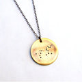Leo Constellation Necklace, Zodiac Sign Charm, Bronze, Brass, Hand Stamped, Rugged Brushed Pendant