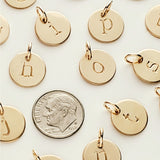 Hand Stamped Lowercase Typewriter Letter Charm, 14K Gold Filled, Made in USA